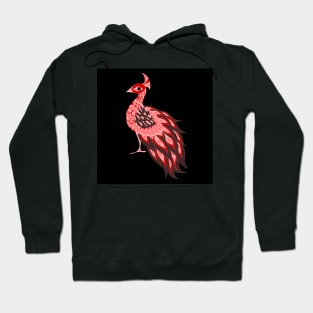 red royal peacock in black pattern ecopop Hoodie